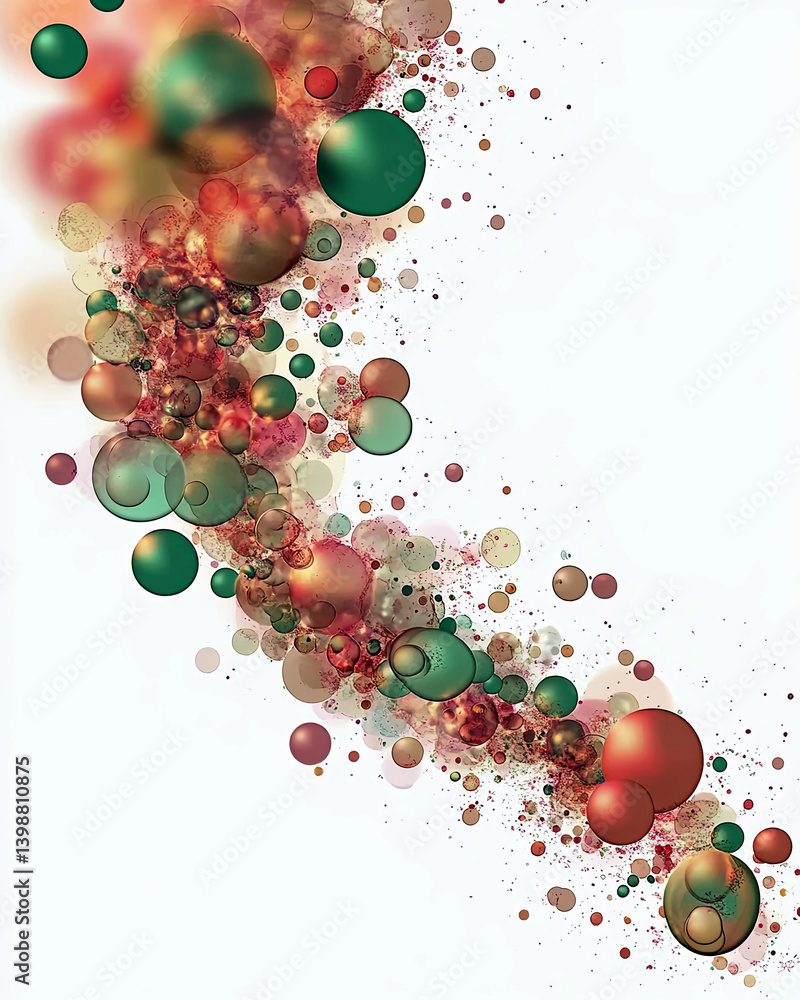 Poster colorful dots create a harmonious circle on a serene neutral background
