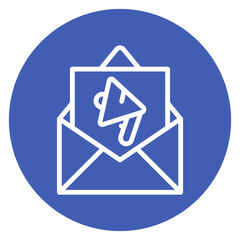 Minimalist Line Art Email Marketing Circular Icon