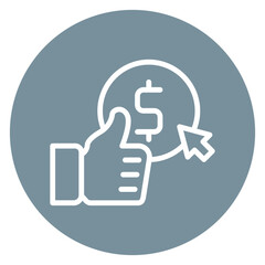 Minimalist Line Art Cost Per Click Circular Icon
