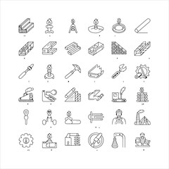 Collection of vector industrial metal parts including corner angles, tubes, and pipes, suitable for engineering designs