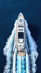 A large boat is traveling through the water