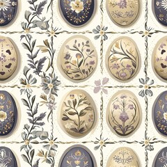 Antique Easter egg quilt square pattern Repeating Pattern Tile Repeating Pattern Tile