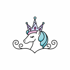 crown perched atop a unicorns head
