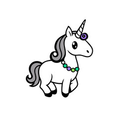 Sticker design of a unicorn with jewels
