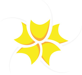 Yellowish white frangipani Lelawadee flowers illustration design