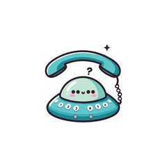  kawaii  UFO   phone vector