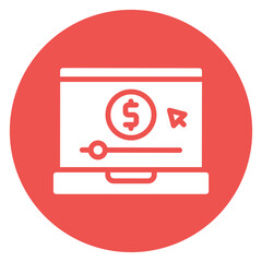 Bold Glyph Paid Media Circular Icon