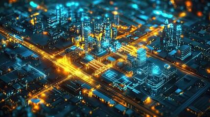 Obraz premium Smart grids technologies that enhance the efficiency and reliability of electricity distribution, integrating renewable energy sources, improving grid management, and promoting sustainable energy