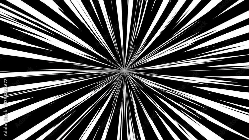 Aufkleber dynamic burst of black and white lines converging at the center, creating a sense of speed and motio