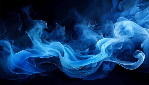 abstract blue smoke on a black background artistic abstraction composed of nebulous