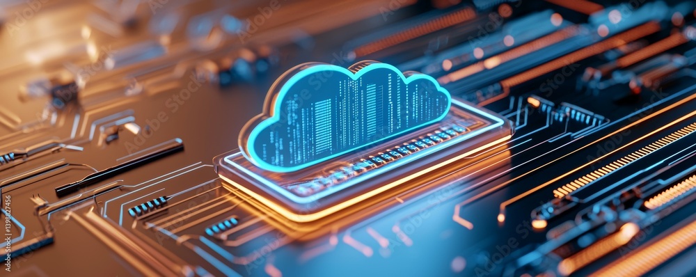 Aufkleber cloud technology in modern data centers with secure online storage digital transformation and future