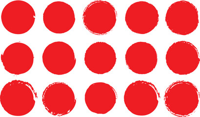 Grunge circles brush set. Black circle frames. Round line of black paint. Grunge round shapes. Circular ink brush stroke fro design elements. Vector illustration.
