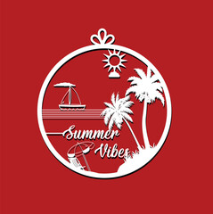 Summer SVG Laser Cut Vector Design 