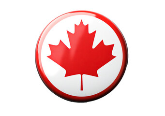 Round Canada flag icon isolated on transparent background
