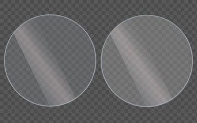 Glass round set realistic on transparent background editable vector 
Vector icon glass