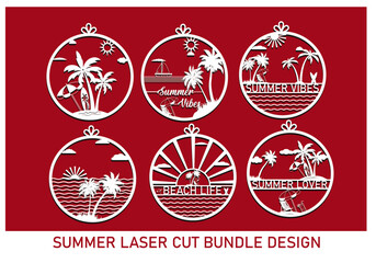 Summer SVG Laser Cut Vector Bundle Design