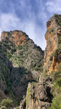 Hiking to Montejaque dam (Presa de Montejaque) and Hundidero cave (Cueva del Hundidero) in the province of Malaga, Andalusia, Spain