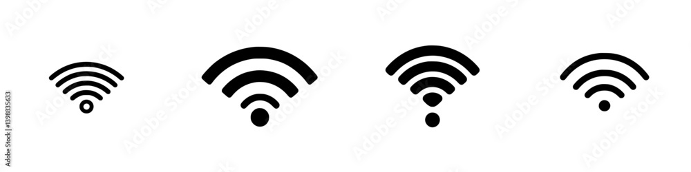 Poster various symbols representing different levels of wireless signal strength displayed in a minimalist 
