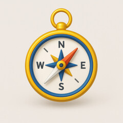 compass on white background