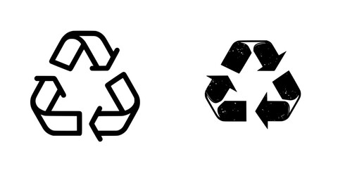 Comparison of two recycling logos showcasing different design styles for environmental awareness
