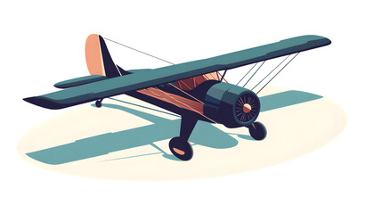 Vintage Airplane Propeller Plane Retro Aircraft Classic Design Air Travel Illustration Avi