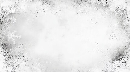Digital Image: White Background with Gray and Black Speckled Border and Snowflakes