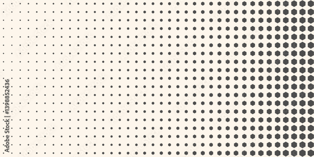 Poster hexagon halftone gradient texture. abstract black grunge background. geometric retro halftone tech w