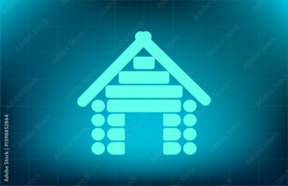 Poster vector icon on blue background with gradient