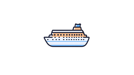 Obraz premium Cruise Ship Icon Travel Vessel Ocean Liner Illustration