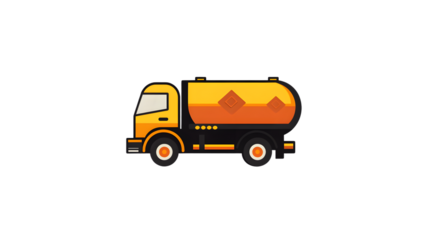 A vibrant tanker truck illustration with bold colors and safety markings ideal for transportat