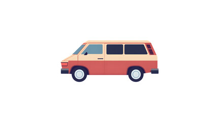 Retro Van Illustration Vintage Vehicle Design with TwoTone Color Scheme for Travel and Advent