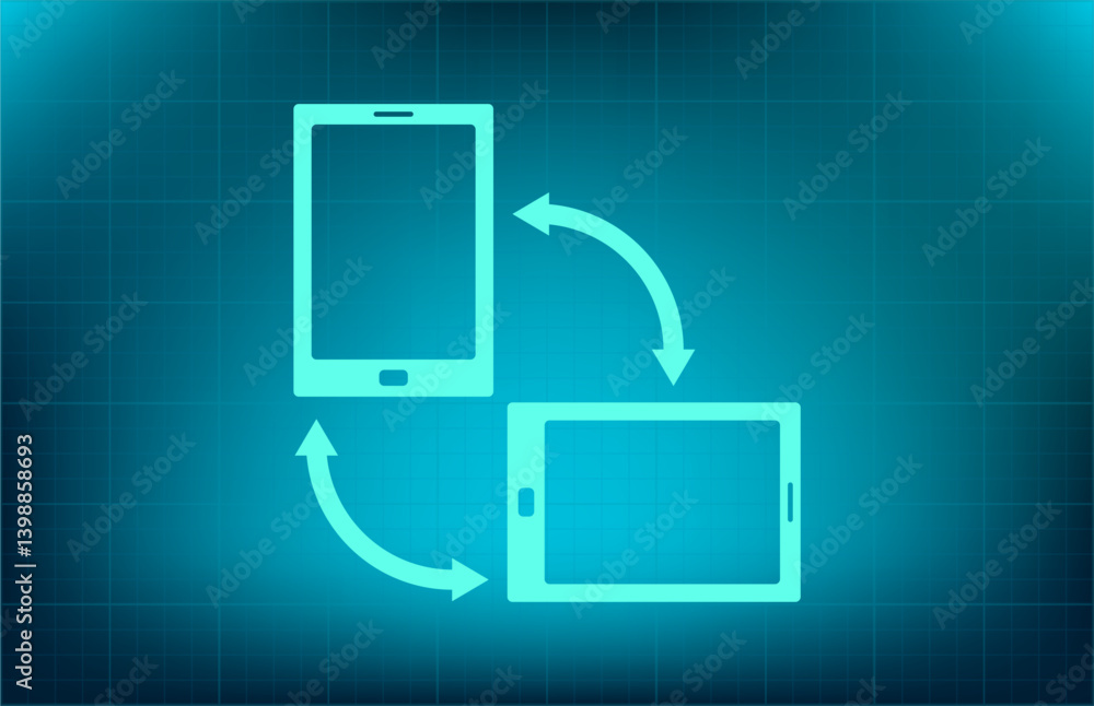 Poster vector icon on blue background with gradient