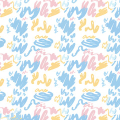 abstract hand-drawn doodle pattern with squiggly lines and shapes