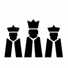 Three Wise Men Icons, Biblical Figures Illustration

