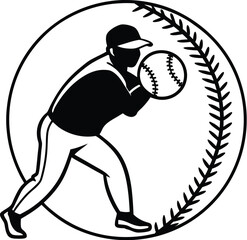 Baseball silhouette vector designs 7