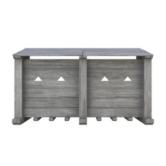 Castle Wooden Hoarding, 3d illustration isolated on white background