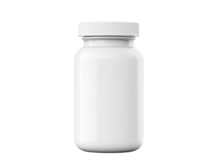 white plastic bottle Blank White Plastic Pill Bottle – Essential for Medication Storage and Organization on Transparent Background