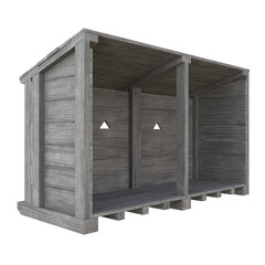 Castle Wooden Hoarding, 3d illustration isolated on white background © Karamaz