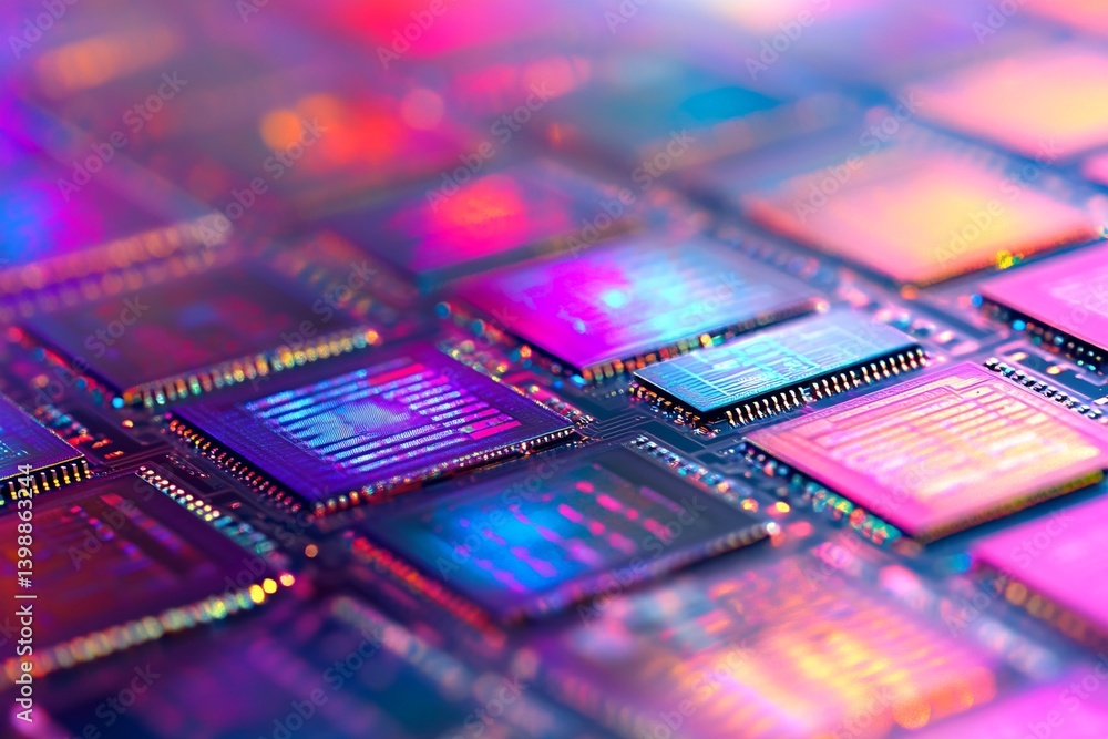 Poster multiple microchips on circuit board
