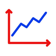 Line Graph Showing Upward Trend in Blue and Red Colors  