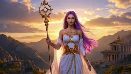 A QUEEN WITH A GOLDEN SCEPTER BY AI-GENERATED - Powered by Adobe