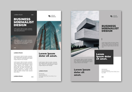 Black And Gray Minimalist Corporate Business Flyer Design