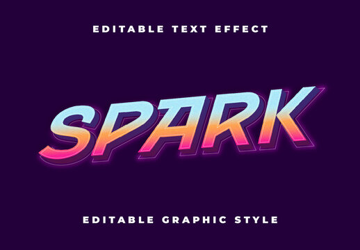 Colorful Retro Gradient Font 3D Futuristic Expanded Text Effect