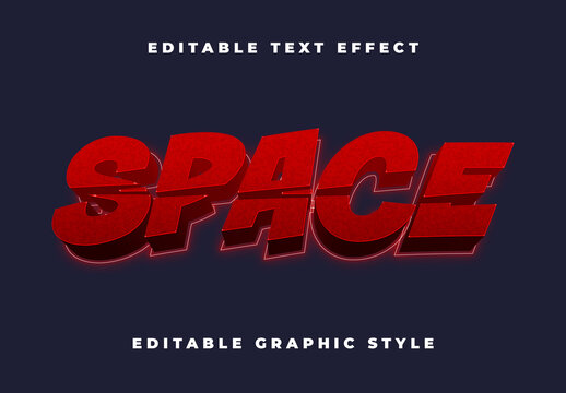 Red Bold Sliced Font 3D Futuristic Texture Text Effect