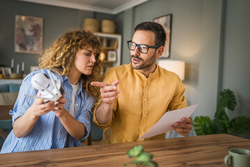 Couple at home connect and install cctv security surveillance camera
