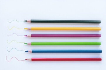 Artist Pastel Pencils with Curved Lines