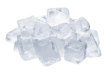 clear ice cubes piled together showcasing their transparent and crystalline structure often used in beverages to keep drinks cold