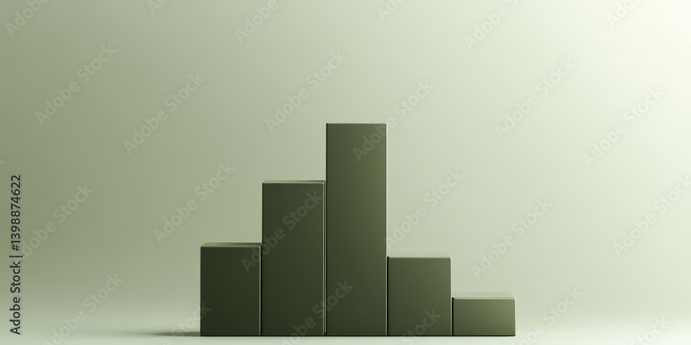 Poster a minimalistic chart depicting growth and decline, with a subtle gradient background emphasizing the