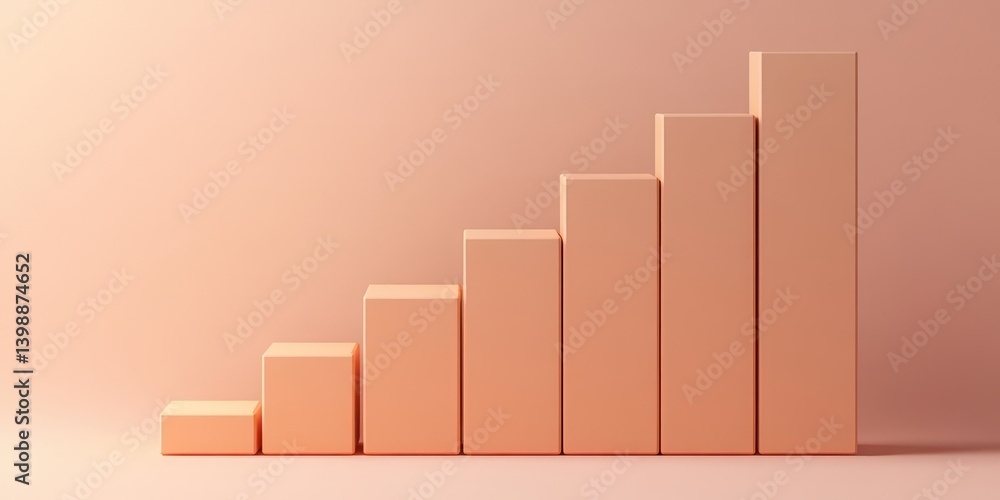 Poster a visual representation of growth and progress: ascending steps towards success. this image symboliz