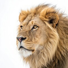 lion face on white background